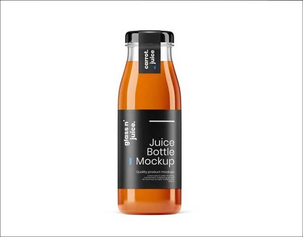 Juice bottle mockup template Free Psd