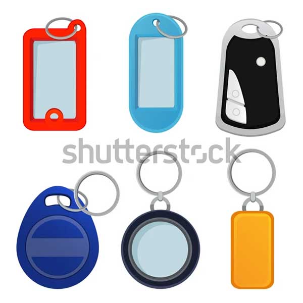 Keychain Cartoon Style Vector Template