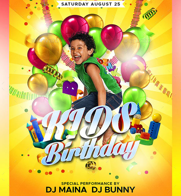 Kids Birthday Party Event Flyer