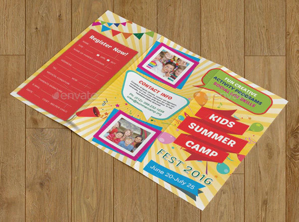 Kids Summer Camp Trifold Brochure Design