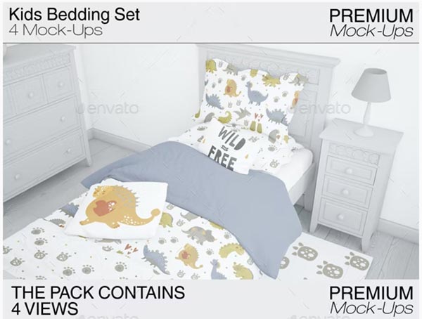 Kids Bedding Mockup Set
