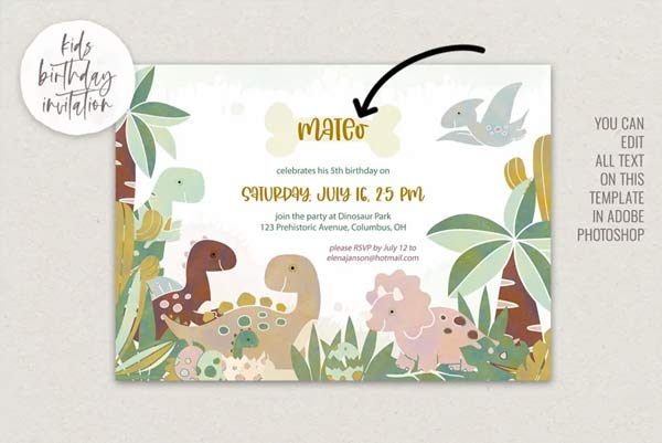 Kids Birthday Invitation World, PSD Template
