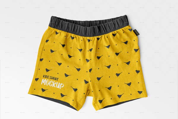 Kids Cotton Editable Shorts Mockup Set