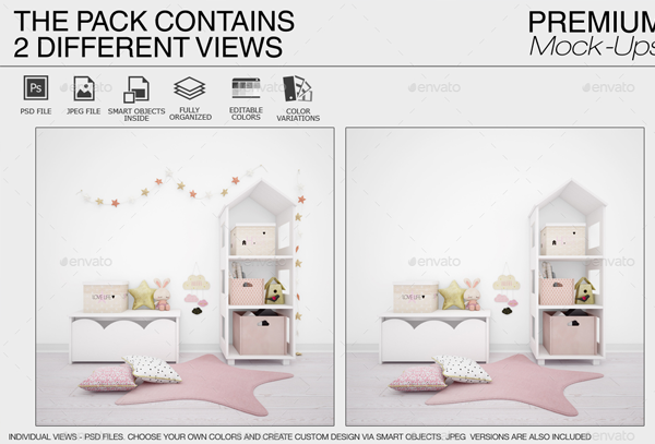 Kids Room & Frame Mockups Design
