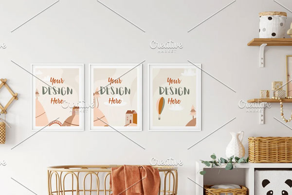 Kids Room Wall Mockup Bundle