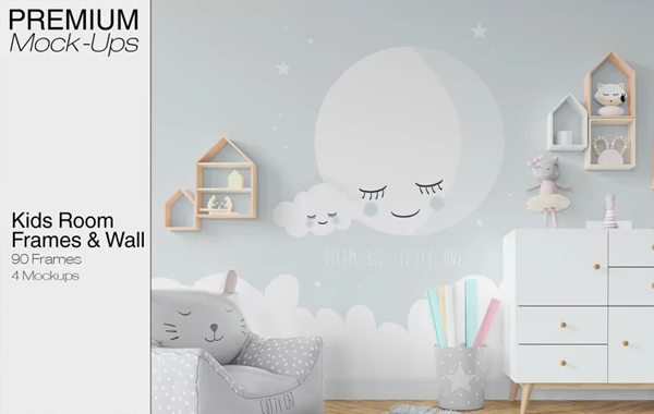 Kids Room Wall Mockups