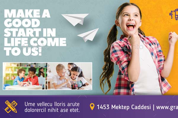 Kids School Billboard Templates Download