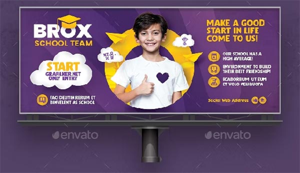 Kids School Billboard Templates