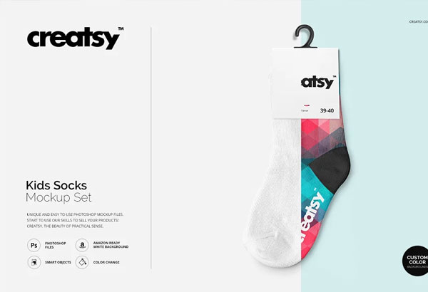 Kids Socks Mockup Set