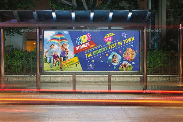 Kids Summer Camp Billboard PSD Template
