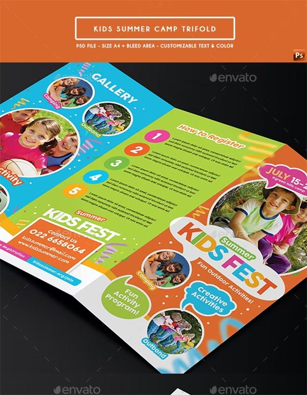 Kids Summer Camp Trifold Design