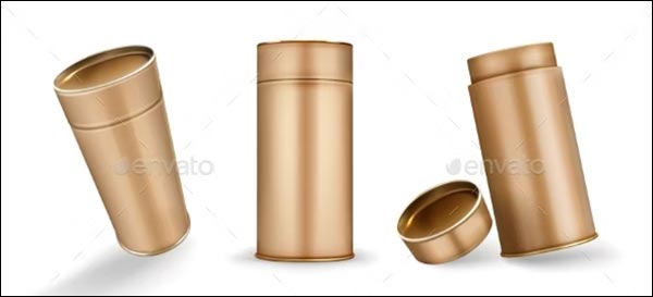 Kraft Tube Boxes Mockup