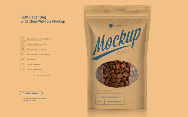 Kraft Paper Bag PSD Mockup Template