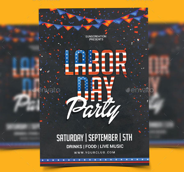 Labor Day Celebration Party Event Flyer Template