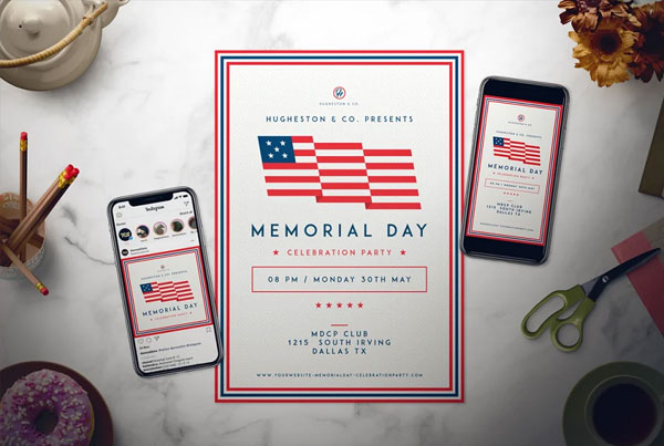 Labor Day Party Event Flyer & Memorial Day Flyer