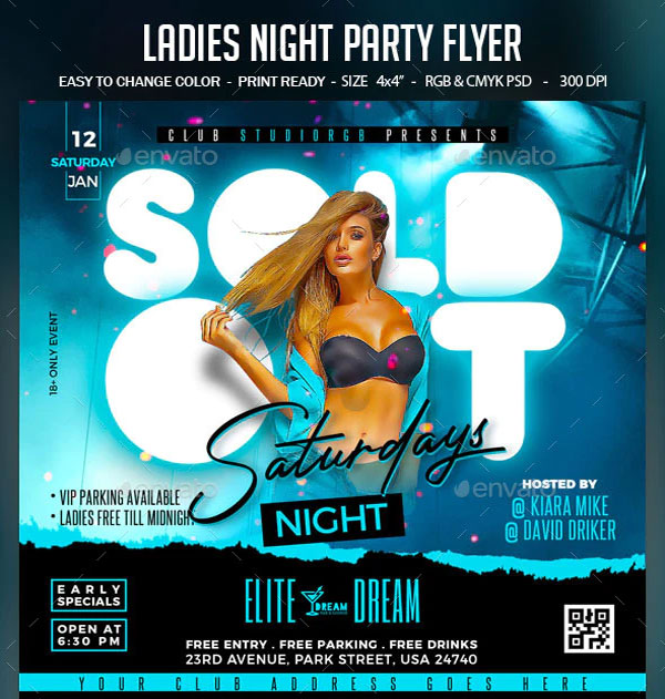 Ladies Night Party Flyer Template