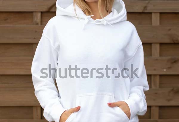 Ladies White Hoodie PSD Mockups