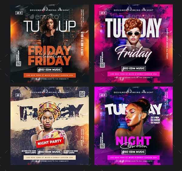 Ladies Club Night Banner Template
