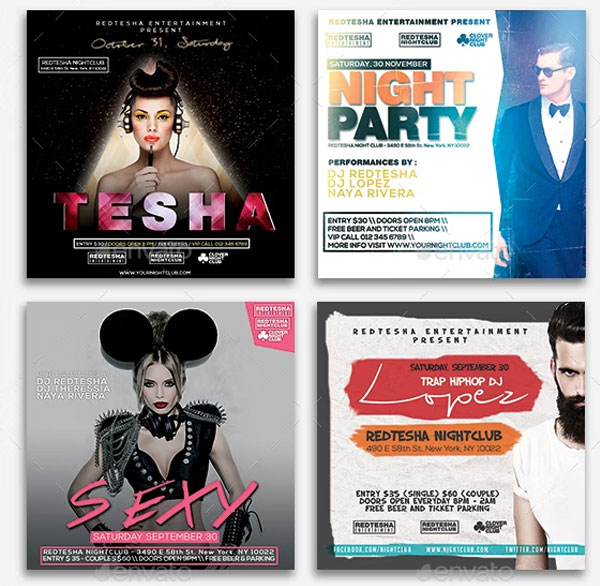 Ladies Night Party Event Planner Banner Templates