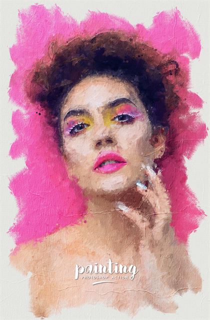 Lady Painting Photoshop Action