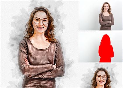 Lady Watercolor Photoshop Action
