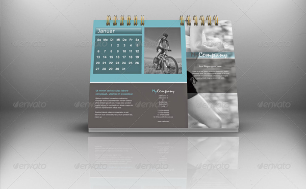 Landscape Desk Calendar Mockup