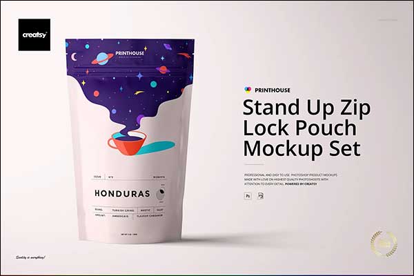 Large Foil Bag PSD Mockup Template