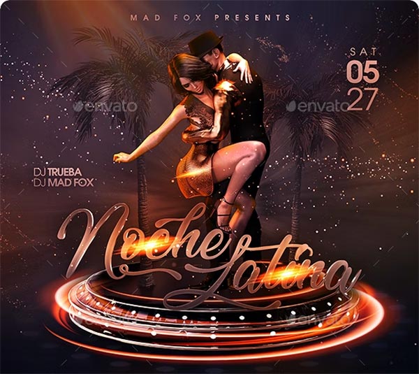 Latin Night Party Flyer PSD
