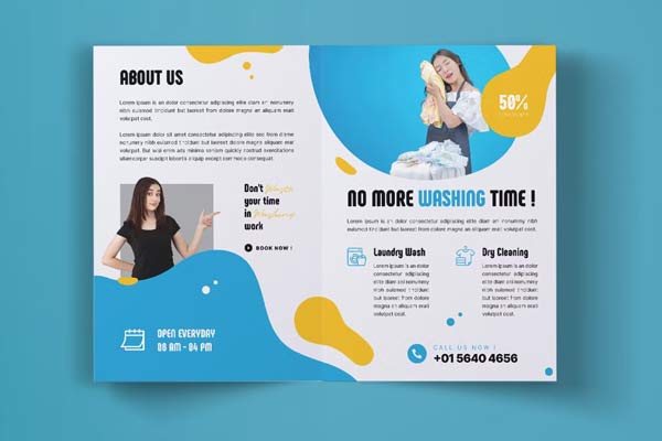 Laundry Bifold Brochure Template Download