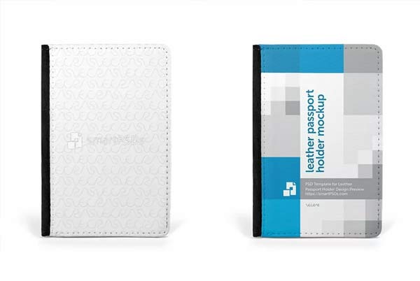 Leather Passport Holder Design Mockup Download
