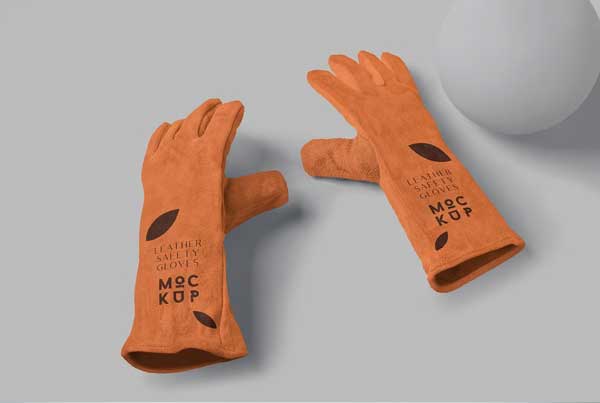 Leather Safety Gloves Mockups