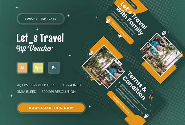 Lets Travel Gift Voucher Templates Download