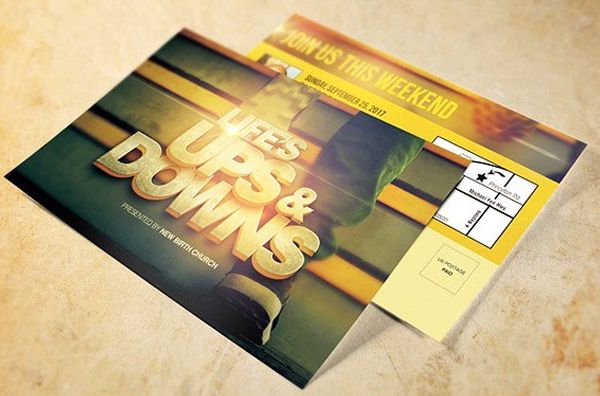 Life's Ups & Downs Church Postcard