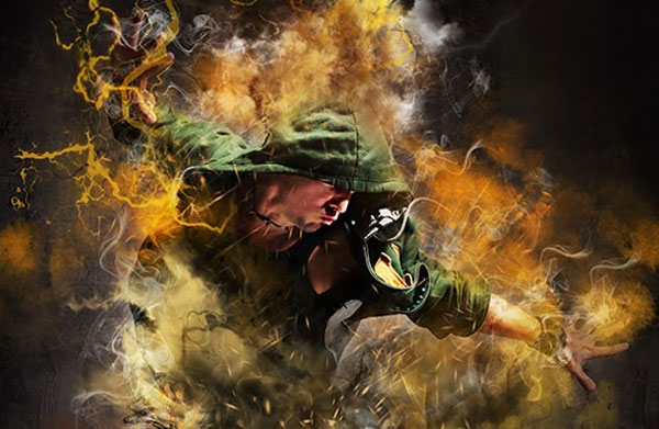 Lightning Smoke Storm Photoshop Action