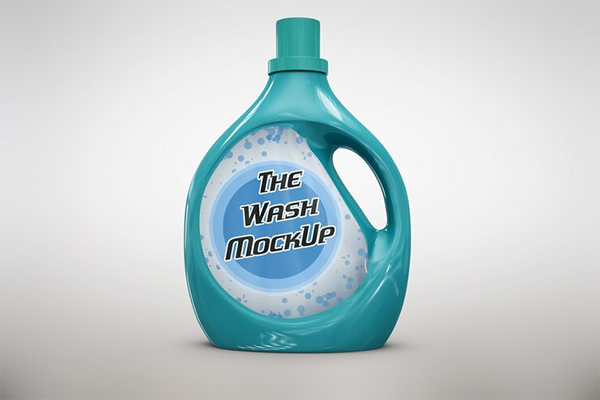 Light blue Detergent Packaging Mockup