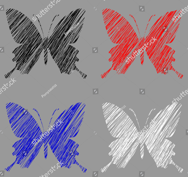 Line Art Butterfly Brushes