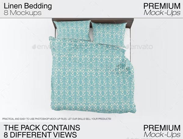 Linen Bedding PSD Mockup 