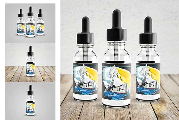 Liquid Bottle & Label Mockup