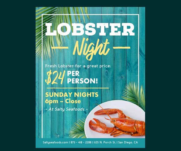 Lobster Night Flyer Template