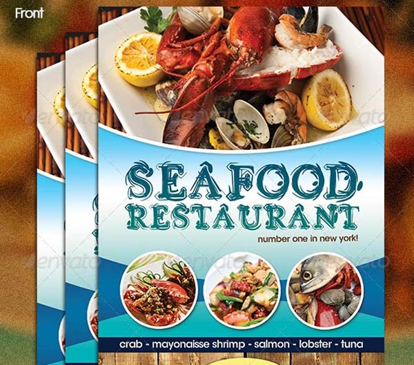 Lobster Seafood Restaurant Menu Flyer