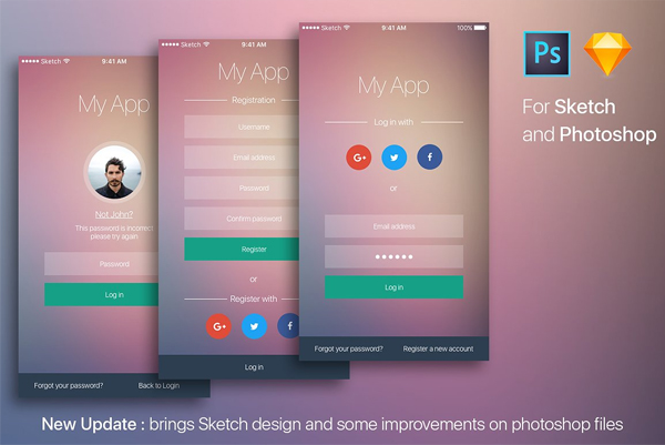 Login Registration Mobile app Icons