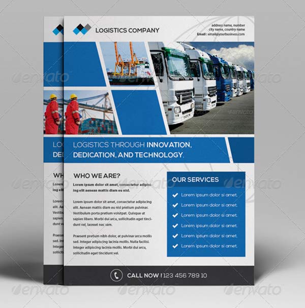 Logistics Advertising Flyer Premium Templates