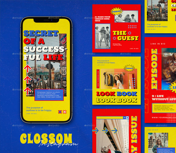 Look Book Retro Instagram Banner Templates