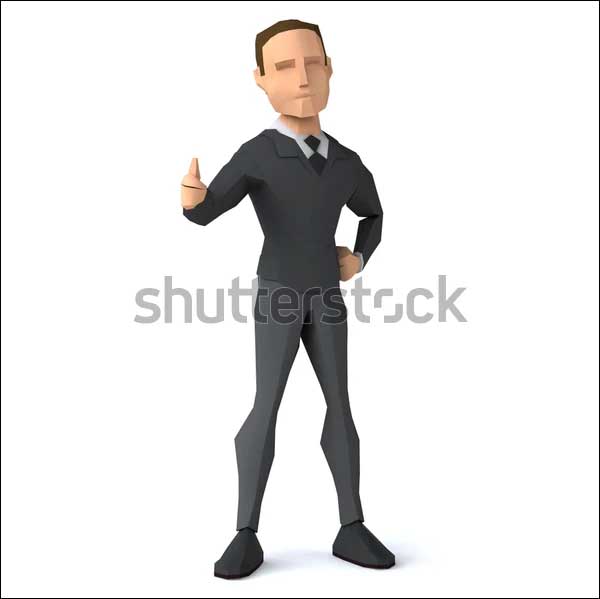Low Poly Businessman - 3D Illustration