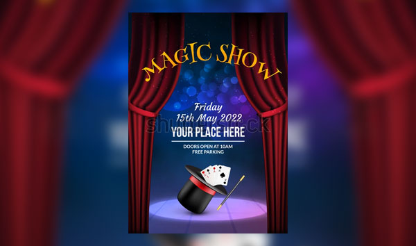 Magic Show Vector Flyer Design Template