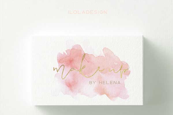 Makeup Watercolor Business Card