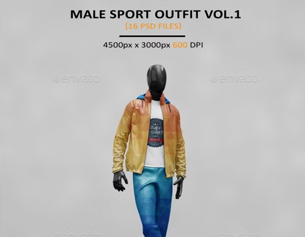 Male Sport Outfit MockUp Template