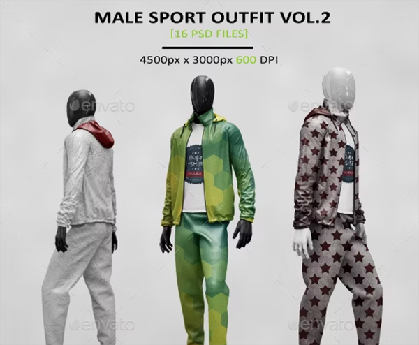 Male Sport Outfit PSD MockUp