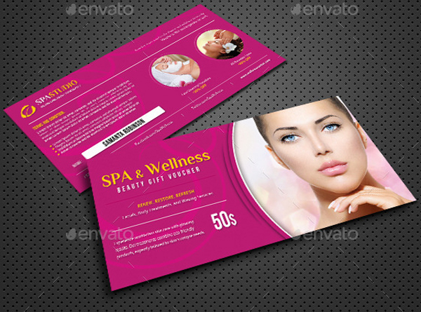 Massage , Spa and Wellness Gift Voucher Template