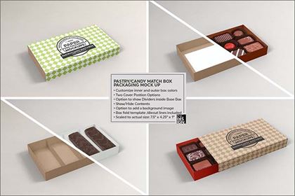 Match Box Style Packaging Mockup